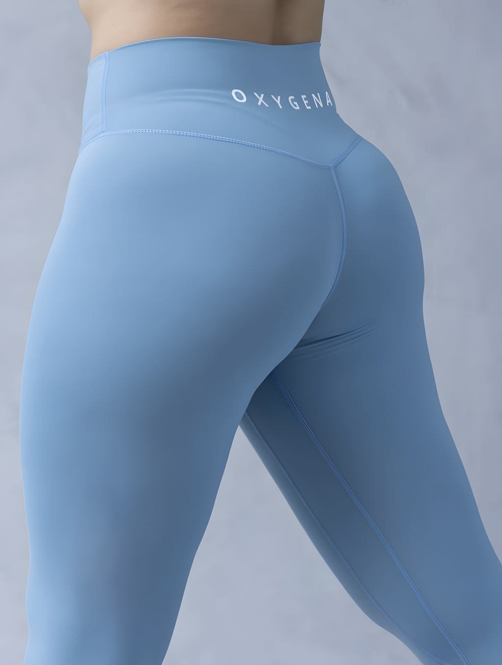 Mila yoga leggings in Sky Blue, stay-put high waistband