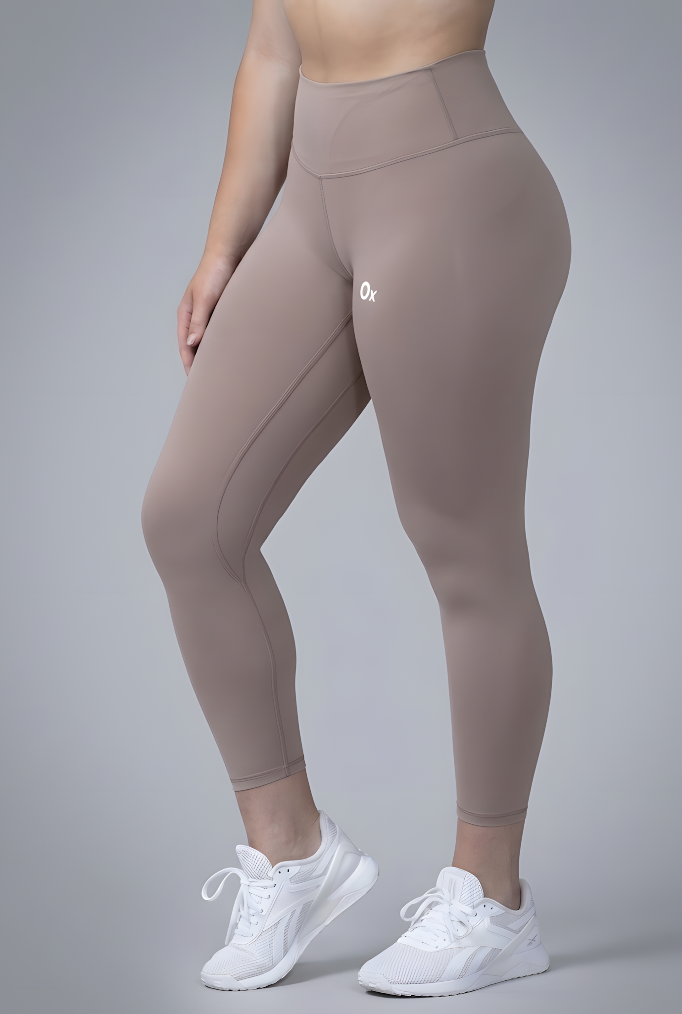 Mila yoga leggings in Oat, buttery-soft 80/20 nylon-spandex