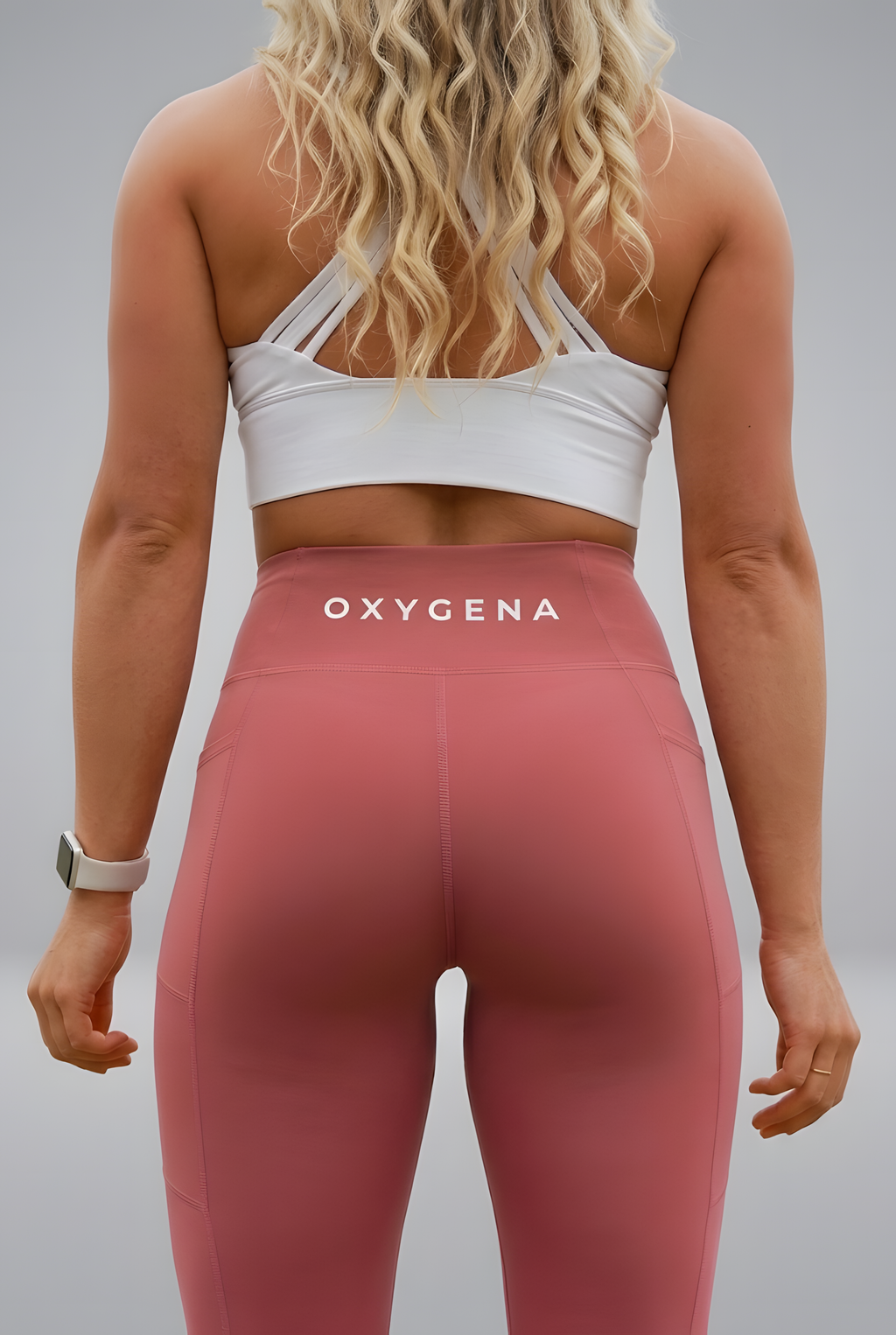 Valerie compression leggings in Dusty Rose, full-length fit